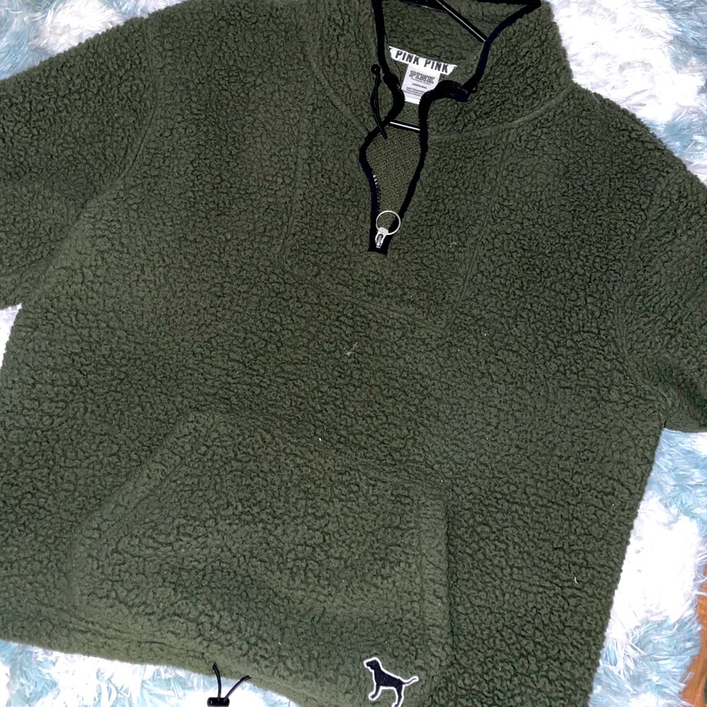 PINK HALF ZIP SHERPA